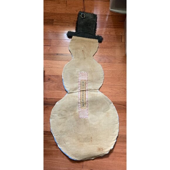 Vintage Quilted Snowman Wall Hanging with Top Hat & Buttons 45" tall - Picture 13 of 16